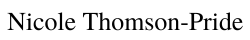 Nicole Thomson-Pride